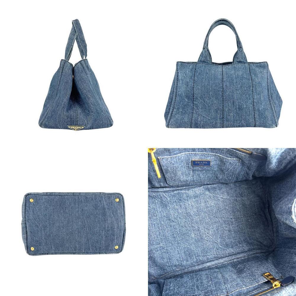 Prada Denim Canapa Handbag Blue